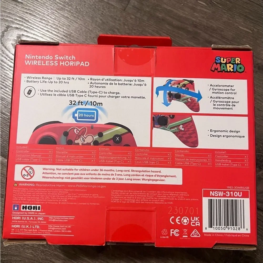 Nintendo Switch Wireless Controller - Super Mario Design